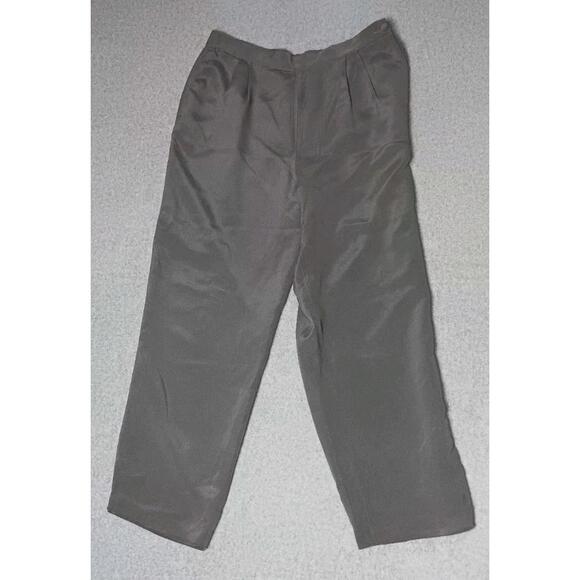 Patrick Collection Pants - Patrick Collection 100% Silk Dress Slack Pants Womens Size 16 Gray Wide Leg...